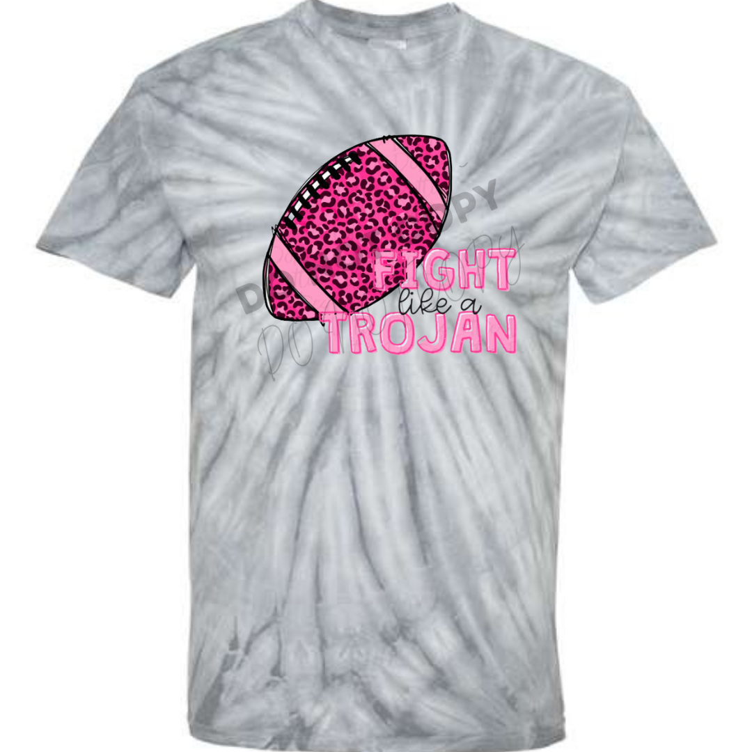 Tie Dye Breast Cancer Football Tee