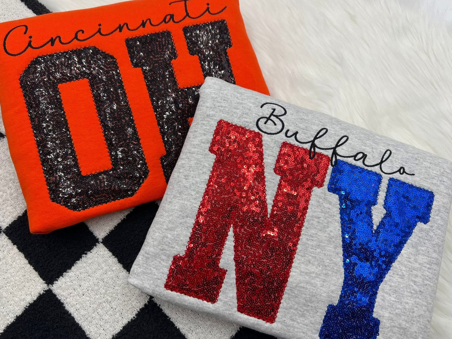 Embroidered Sequin Large Initials