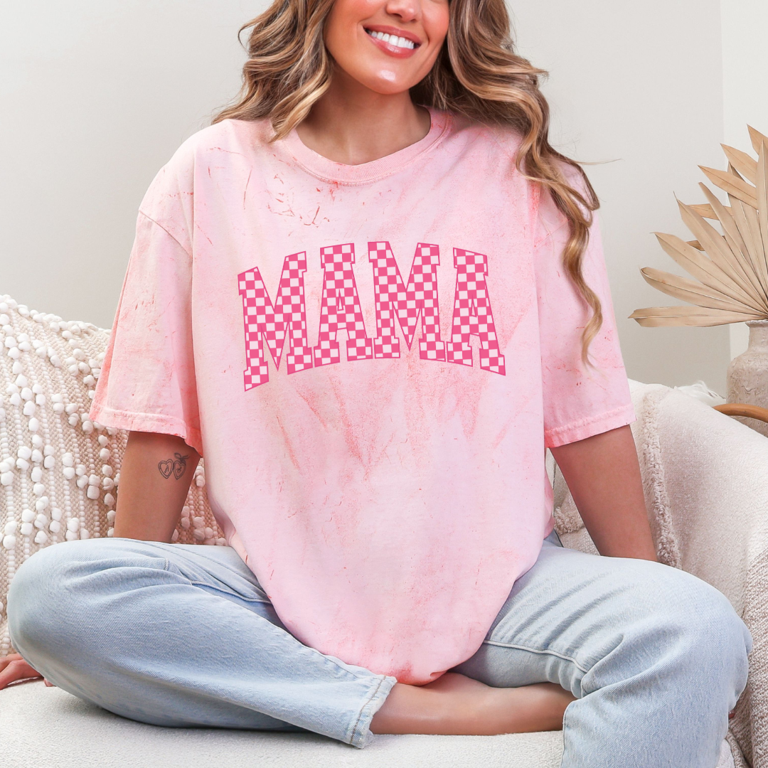 Checkered Mama Tee