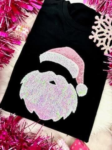 Pink Sequin Santa Crewneck