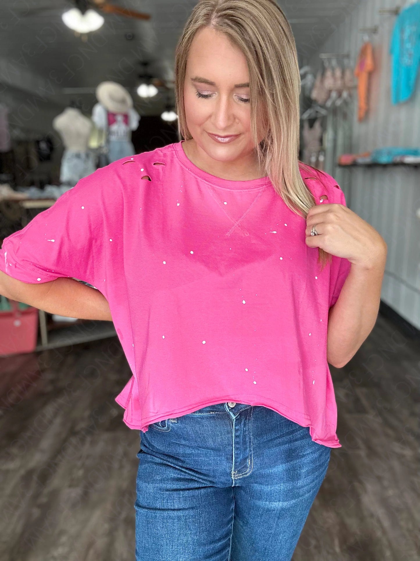 Addison Distressed Tee