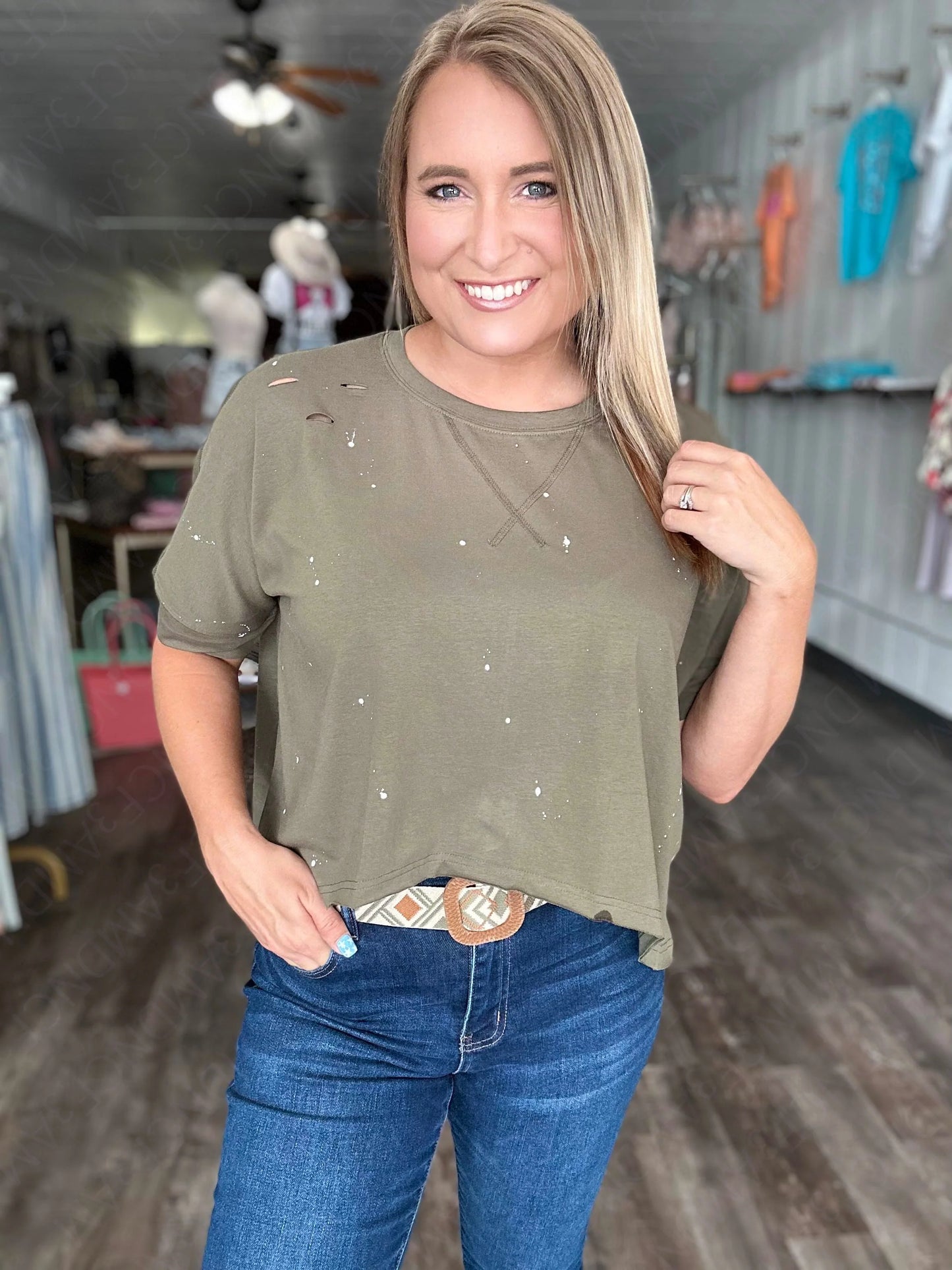 Addison Distressed Tee