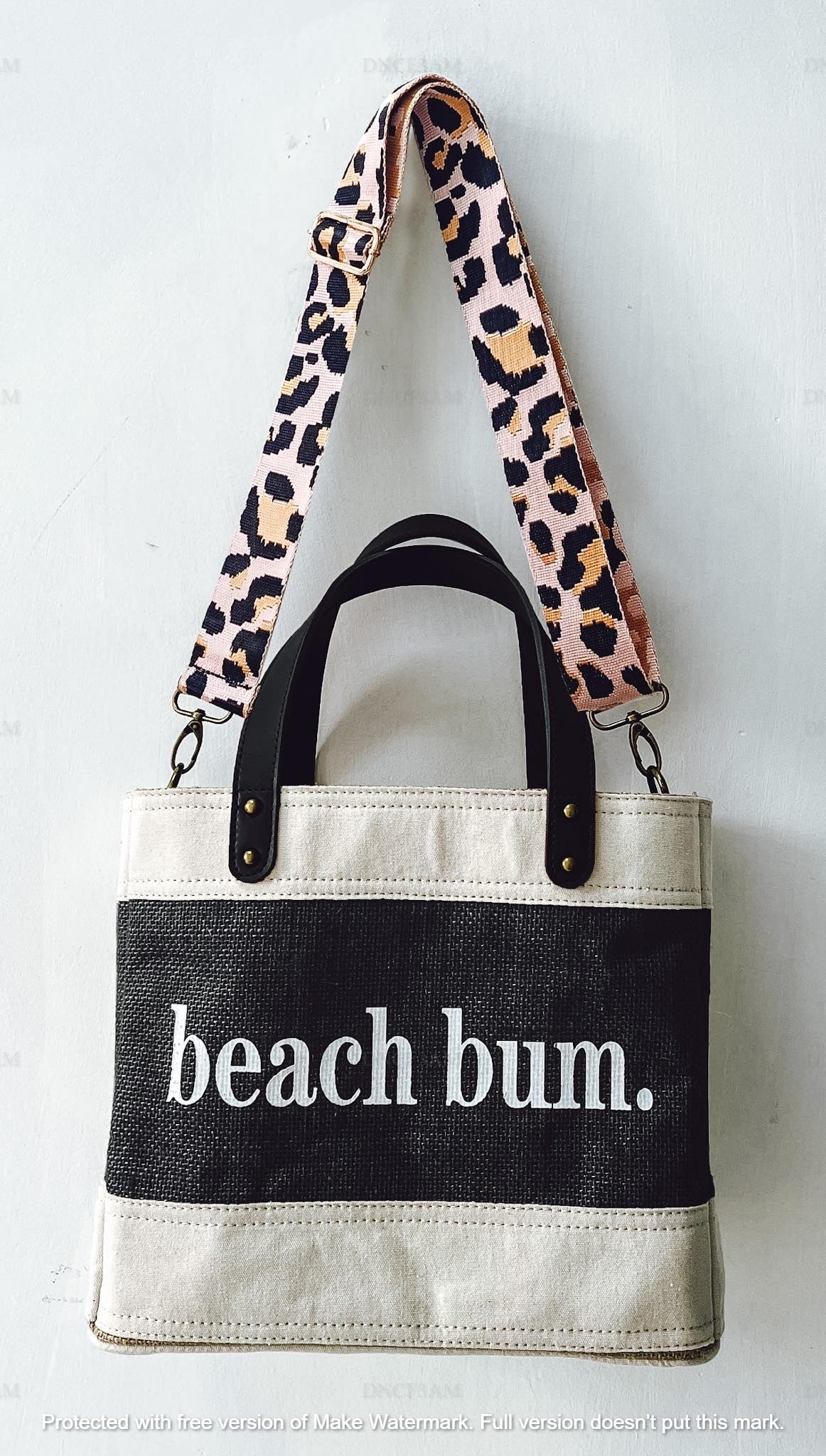 Jute & Vegan Leather Standing Tote