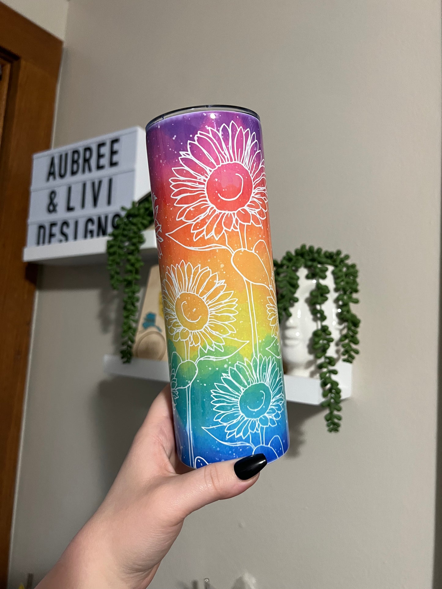 Rainbow Floral Tumbler