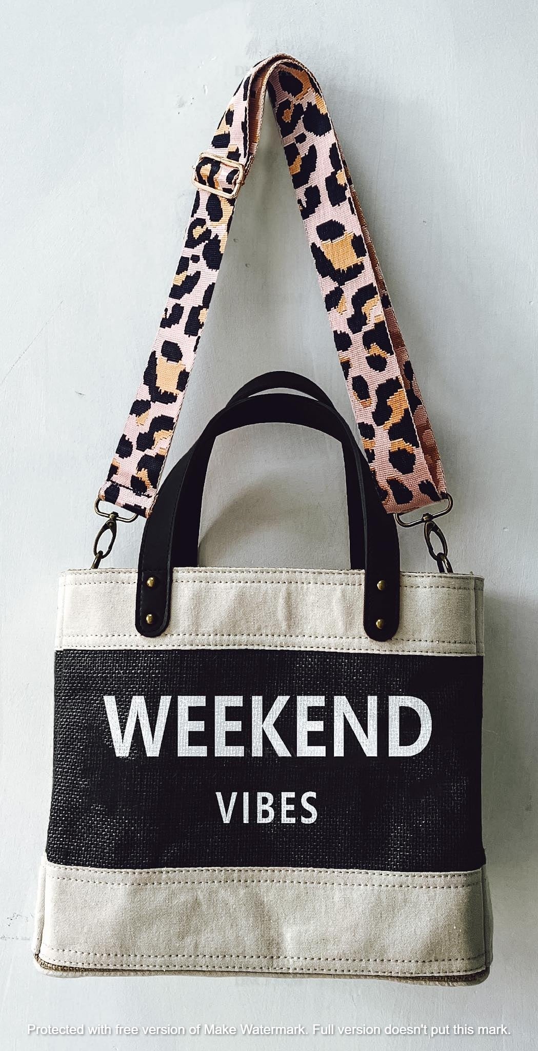 Jute & Vegan Leather Standing Tote