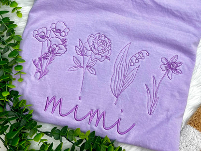 Birth Flowers Embroidery