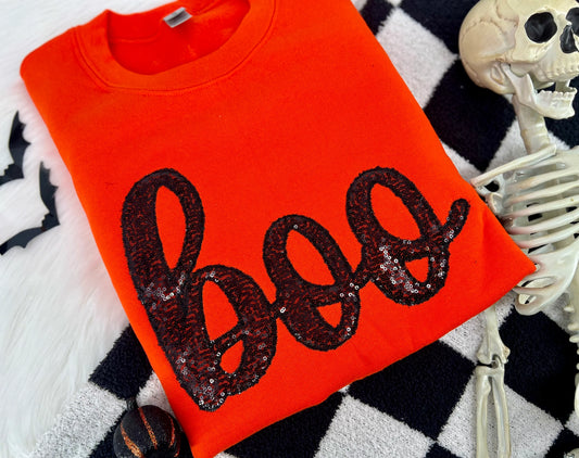 Sequin Boo Crewneck