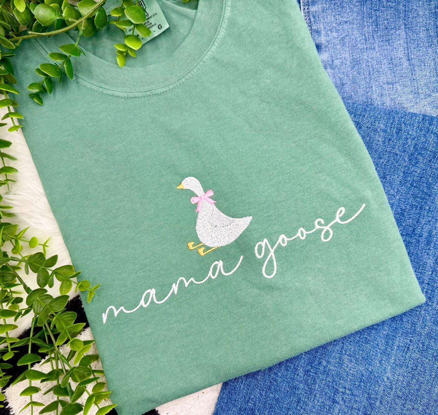 Mama Goose Embroidered