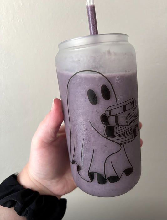 Bookish Ghost Glass Can