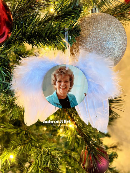 Custom Angel Wing Photo Ornament