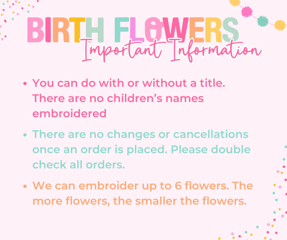 Birth Flowers Embroidery