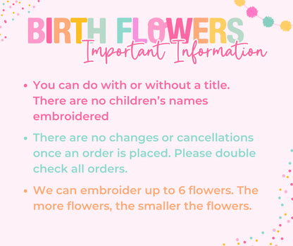 Birth Flowers Embroidery