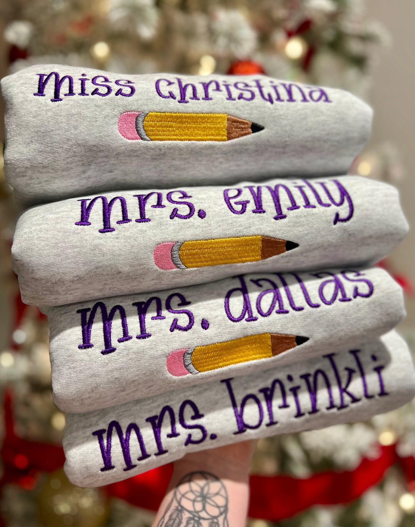 Teacher Pencil Embroidery