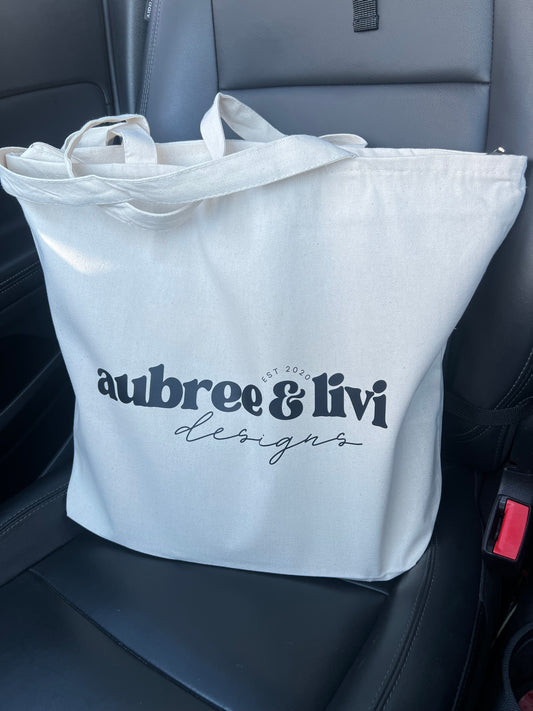 Aubree & Livi Designs Zippered Tote