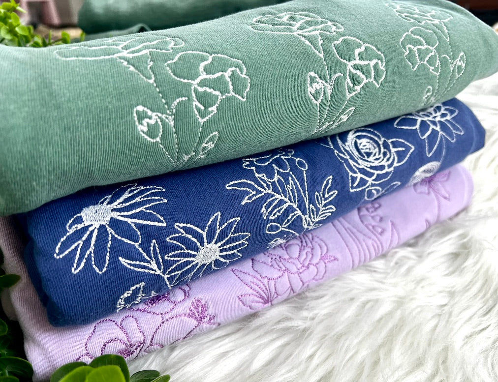 Birth Flowers Embroidery