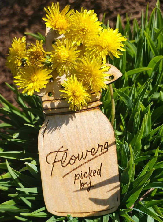 Flowers Picked By Wooden Magnet