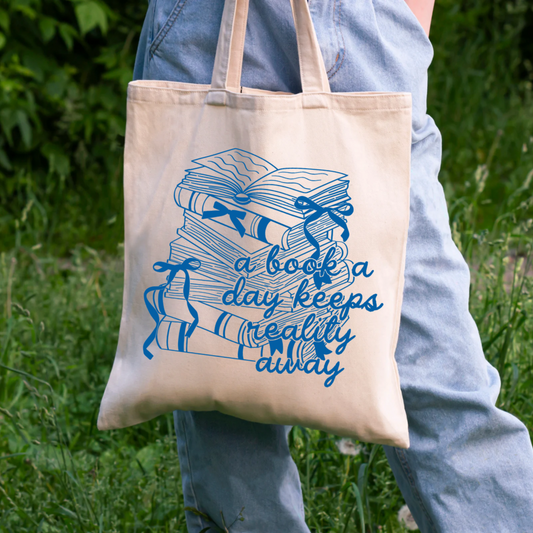 A Book A Day Keeps Reality Away Tote