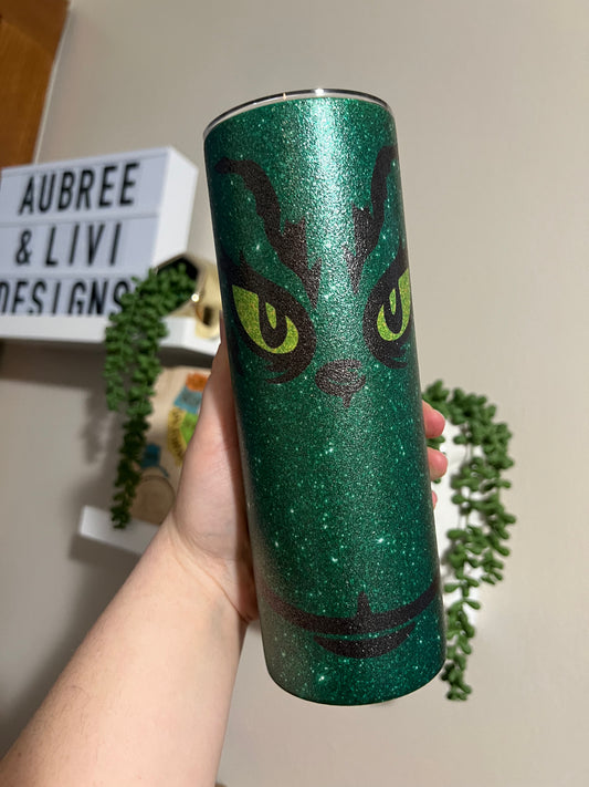 RTS Grinch Glitter Tumbler
