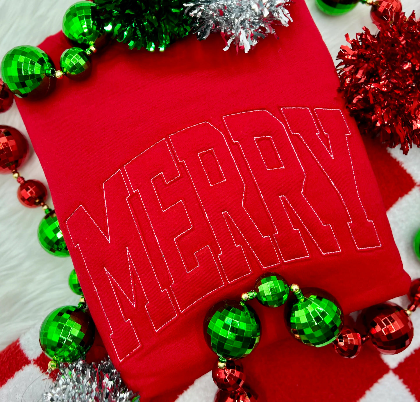 Red Raggy Merry Crewneck