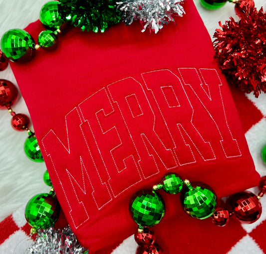Red Raggy Merry Crewneck
