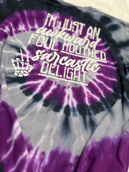 Awkward Foul Mouthed Sarcastic Delight Tie Dye Tee