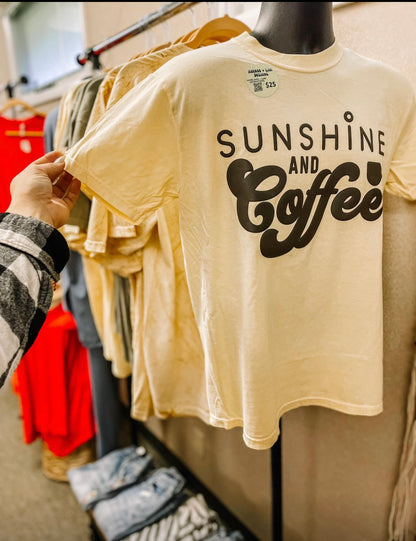 Puff Print Sunshine And Coffee Tee