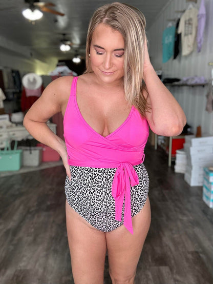 Pink Leopard One-Piece Swimsuit