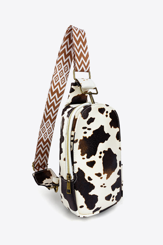 Printed Leather Sling Bag