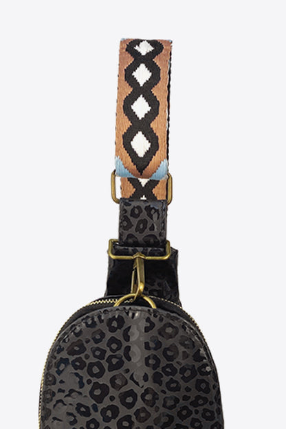 Printed Leather Sling Bag