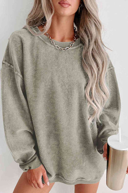 Round Neck Dropped Shoulder Sweatshirt