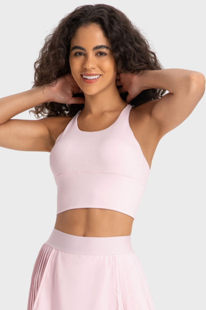 Crisscross Back Ladder Detail Sports Bra