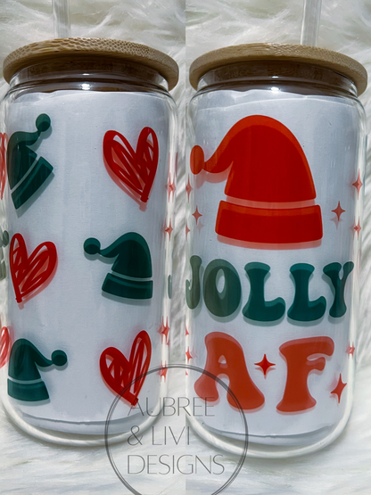 Retro Christmas Glass Cans