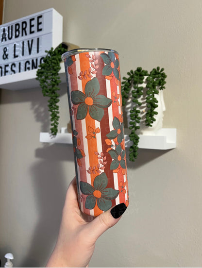 Retro Floral Tumbler