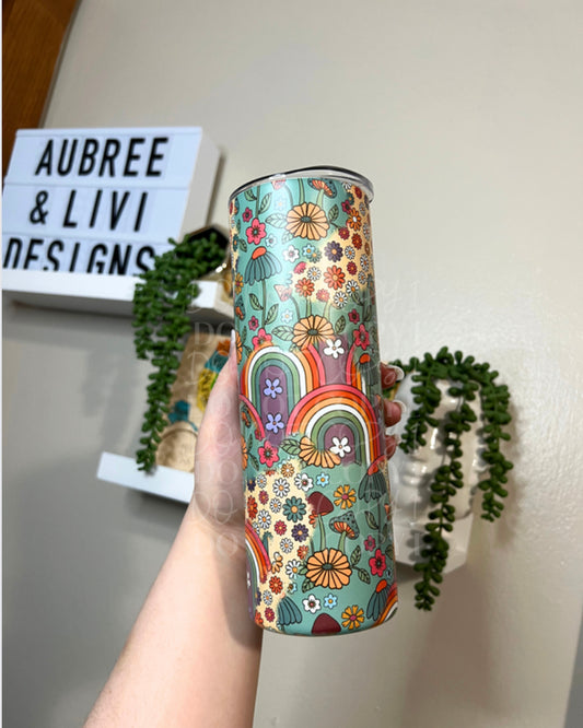 Retro Spring Floral Tumbler