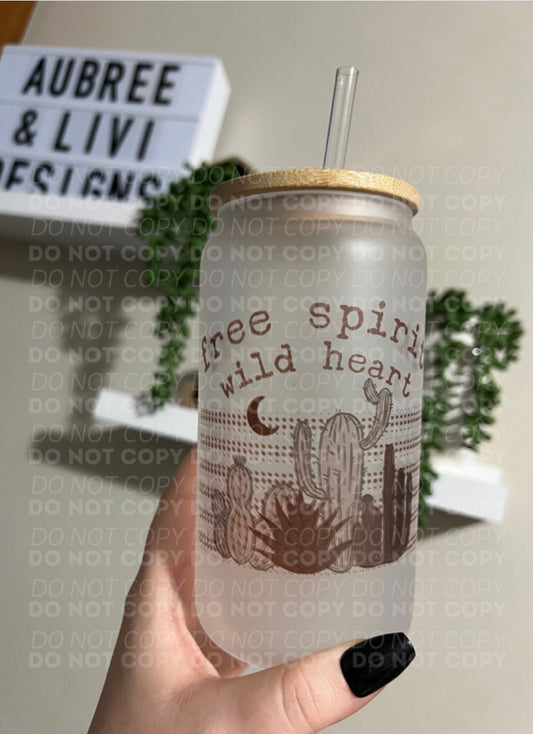 Free Spirit Wild Heart Glass Can
