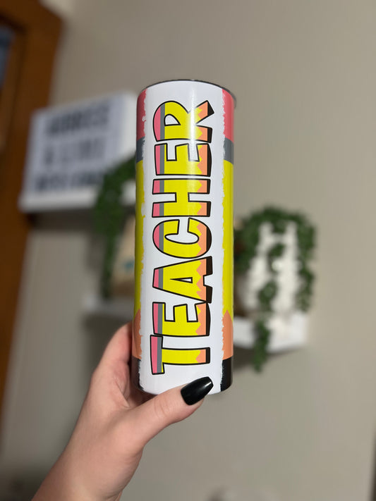 Teacher Pencil Tumbler