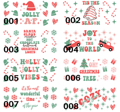 Retro Christmas Glass Cans